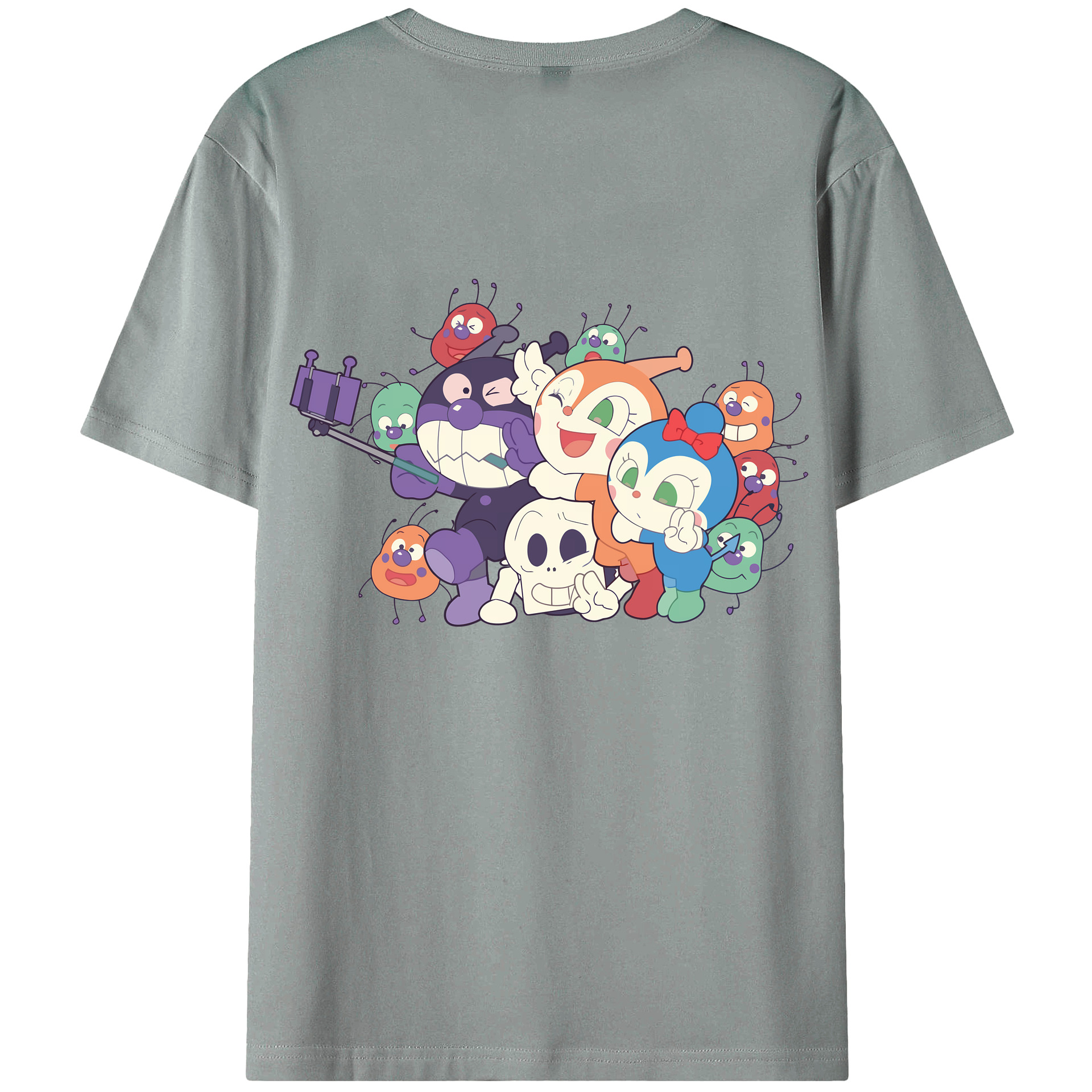 （画像用） アンパンマン Anpanman 綿100％ メンズ半袖Tシャツ（バックプリント） 通気性